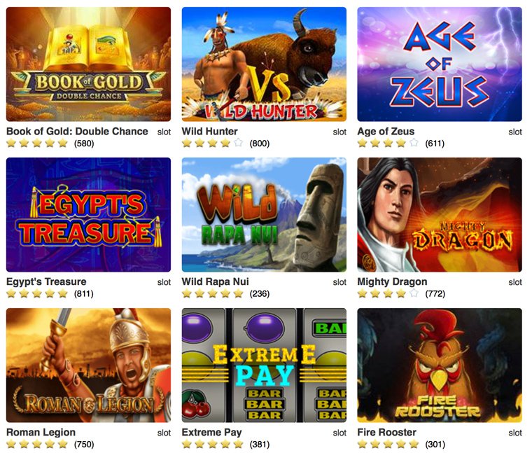 Verschiedenen Slots in online casino