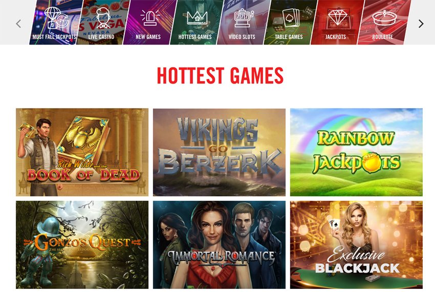 Vegas Hero game selection