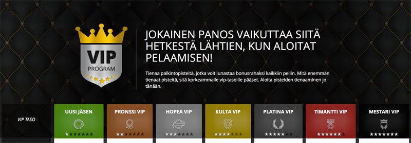 VIP-ohjelma pelaajille