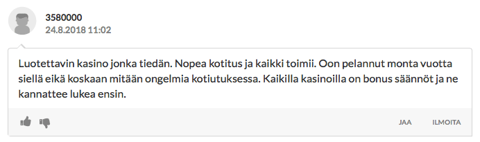 Kokemuksia kasinosta