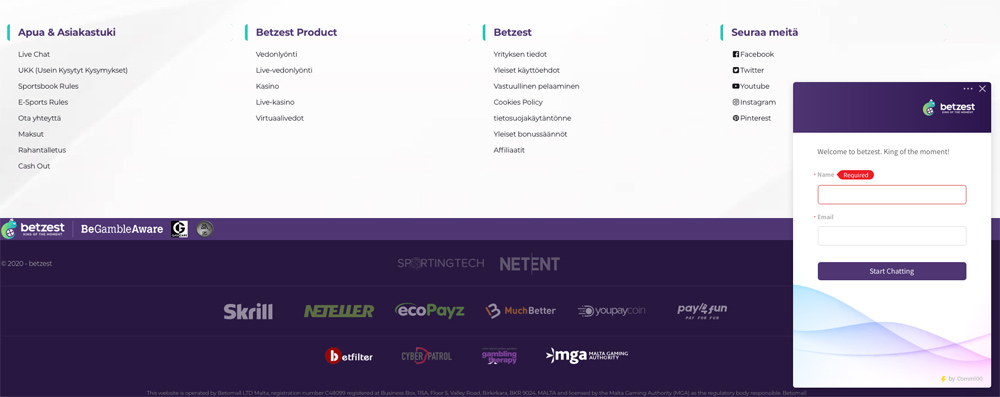 Asiakaspalvelu ja live-chat