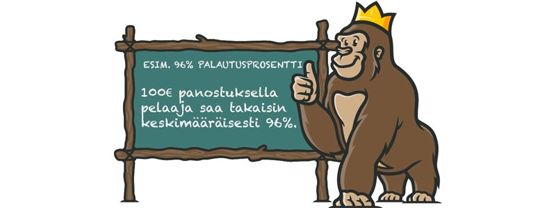 RTP ’return to player’, eli keskimääräinen palautusprosentti